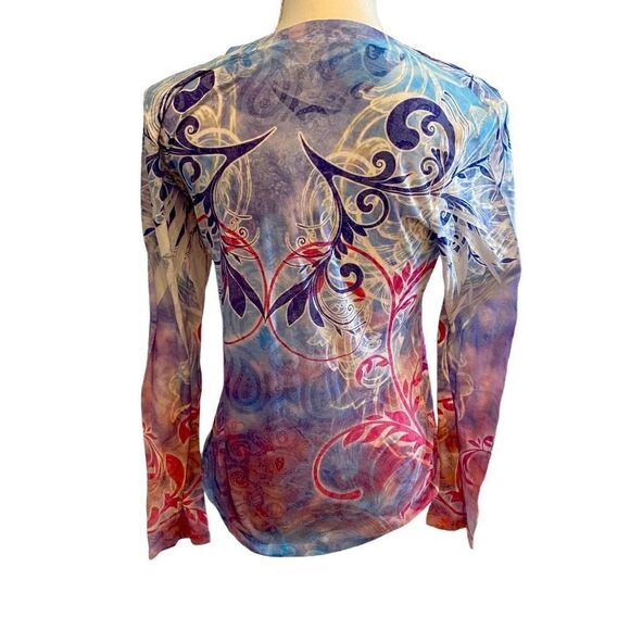 Laura Ashley Active Long Sleeve Top Size Medium - Picture 4 of 5